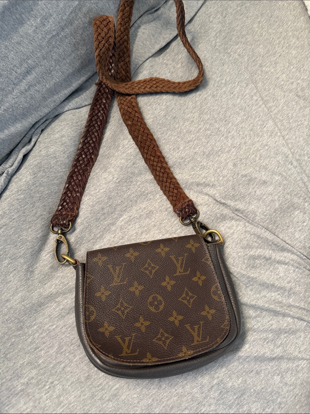 Louis Vuitton Brown Monogram Braided Strap Crossbody